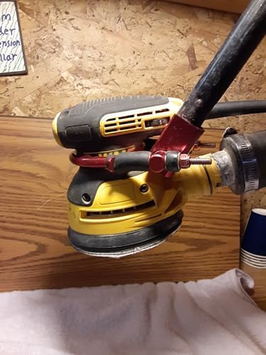 Sanding Solutions SAND+AID Extension Pole Attachment for 5-Inch Random Orbital Sanders, Vibration Reducing, Red, Hand Powered, Eliminates Back Pain When Sanding Decks or Floors