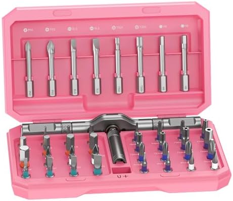 42 in 1 Magnetic Ratcheting Screwdriver Set, T Handle Allen Wrench Set | S2 Steel Bits for PC, Camera, Smartphone, Furniture, Bike, Ideal for Electronics & Home Repairs, Gift for man DIY Lover