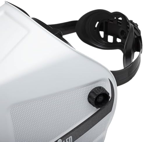 Eastwood L6700 Large View MIG TIG Auto Darkening Welding Helmet Matte White with LED Light
