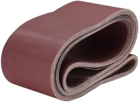 uxcell 10pcs 6" x 89" Sanding Belts 100 Grits Aluminum Oxide Abrasive Belt Sander Paper Sanding Papers for Metal Wood Grinding Polishing, Reddish Brown