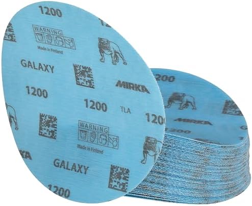 Mirka Galaxy Sandpaper 6 inch Grit 1200 Hook & Loop 50 Discs