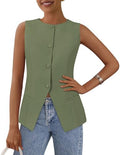 PRETTYGARDEN Women Tailored Suit Vest Business Casual Tops
