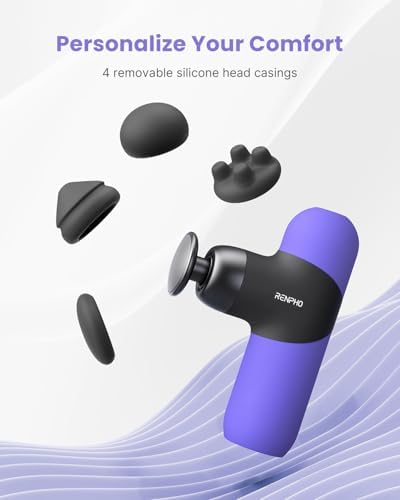 RENPHO Mini Thermal Massage Gun with Heat, Color Silicone Casing, 4 Speeds