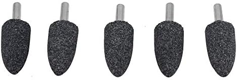 5Pc 1/4"Shank Brown Corundum Grinding Head Cone Shaped Grinding Wheel Abrasive Mounted Grinding Point Stone Rotary Tools Deburring Polishing - Diameter:20mm