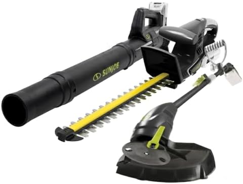 Sun Joe 24V IONMAX Cordless Leaf Blower, Grass and Hedge Trimmer Outdoor Garden Combo Power Tool Kit with Batteries and Charger, 24V-GT4MAX-LTE
