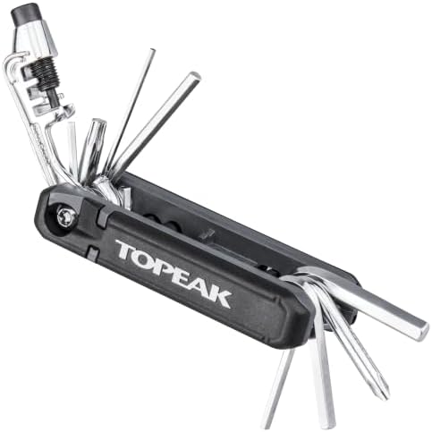 Topeak Hexus X Multi-Tool, 21-Function Bike Repair with Chain Tool, Tire Levers and Presta Core, Compact Chrome Vanadium Design for Road and Mountain Bikes