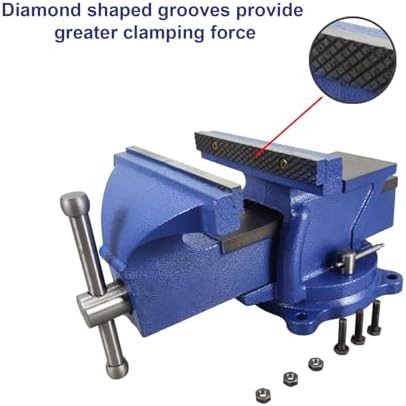 8 Inch Milling Machine Vise Bench Clamp Vise with 360°Flexible Swivel Locking Base High Precision Milling Machine Bench Vise Industrial Grade Vise