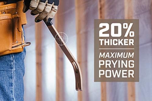 Spec Ops Tools Pry Bar, Crowbar for Demolition & Nail Pulling, High-Carbon Steel, 15" Flat Pry Bar, 10" Cats Paw