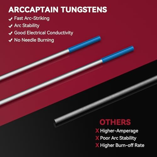 ARCCAPTAIN TIG Tungsten, TIG Welding Tungsten Electrode Blue 2% Lanthanated