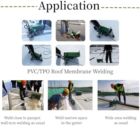 Plastic Welder Roof PVC Waterproof Membrane Welding Machine TPO Automatic Traveling Edge Welding Kit Hot Air Gun Accessories (230V welder+120V heat gun)