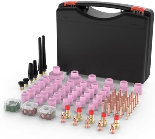 YESWELDER 123 Pcs TIG Welding Torch Stubby Gas Lens Ceramic Cup Kit