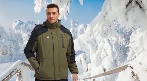 QPNGRP Mens Waterproof Ski Snowboard Jacket Winter Windproof Snow Coat