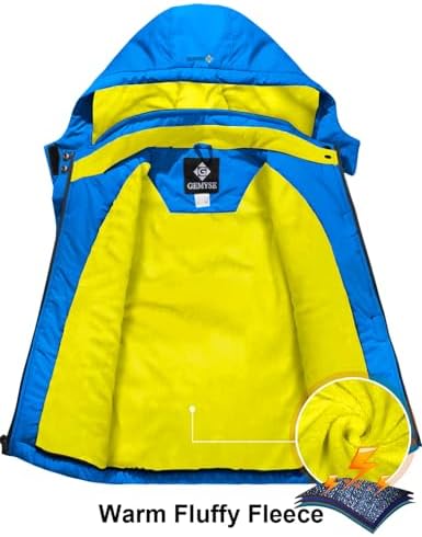 GEMYSE Boy's Waterproof Ski Snow Jacket Fleece Kids Winter Coat with Hood