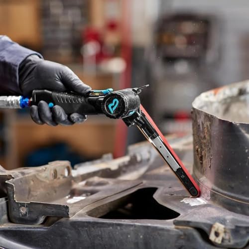 Fits Baxter 1/2 in x 18 in Professional Air Belt Sander – Pneumatic Finger Belt Sander Metal, Auto Body & Welding – 16,000 RPM Variable Speed File Sander with 360° Rotating Arm, Narrow Detail Sanding