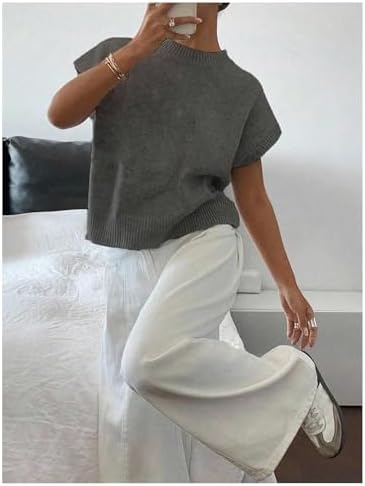 SOLY HUX Women's Short Sleeve Business Casual Sweater
