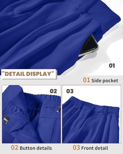 KICZOY Women Casual Wide Leg Dress Pants High Waist Lightweight Flowy Pants