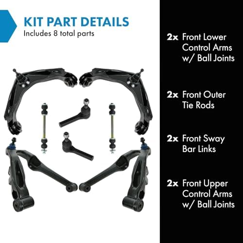TRQ Front Steering & Suspension Kit Control Arm with Ball Joint Sway Bar