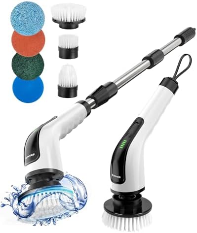Electric Spin Scrubber, Power Shower Cleaning Brush with Long Handle
