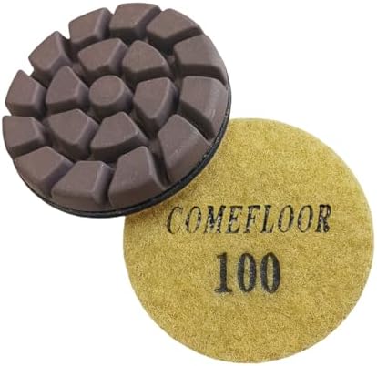Concrete Floor Polishing Pucks Sharp Diamond Copper Bond Grinding Disc, Fit Ride-on Floor Grinder, Walk-Behind Grinder, 3 Inch Hook and Loop Long Using Life Polishing Pads, 100#