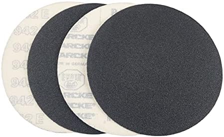 5 inch Sanding Discs Hook and Loop Round Sand Paper Discs, Black Silicone Carbide No Hole Hook and Loop Sanding Disc, 36 Grit Orbital Sander Pads for Wood, Auto Body, Paint & Plastics 50 Pack