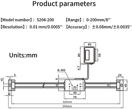 0-200mm/8''Digital Readout Linear Scale, Accurate Digital Remote LCD,for Milling Machine Lathes