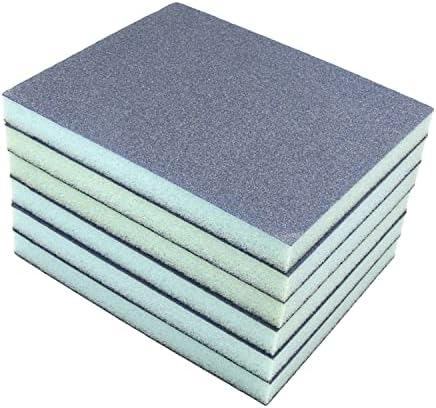 Utoolmart Sanding Sponge Sanding Blocks, 150 Grit Wet Dry Sandpaper Sponge, Washable and Reusable Sand Sponge Kit, for Kitchen Cookware Cleaning and Rust Removal of Rusted Metal, Blue, 12 Pcs