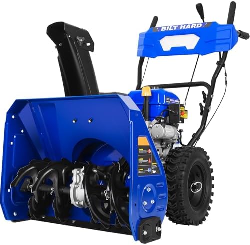 BILT HARD 2 Stage Gas Snow Blower 24-Inch with 212cc Engine, Self Propelled Snowblower with Electric Start and LED Headlight, Snow Removal Machine for Driveway