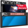 The Heir 1.0 | Shade 5-13 Adjustable Blue Auto Darkening Welding Lens | 2" x 4 1/4" x 0.33" | Adjusts From Shades 5-13 (9 Lenses In 1) | Blue Front - TrueColor Weld View | Ridge Products Royal Series