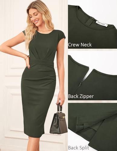 GRACE KARIN Women's Cap Sleeve Bodycon Work Business Office Midi Dress