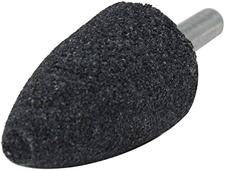 5Pc 1/4" Shank Brown Corundum Grinding Head Cone Shaped Grinding Wheel Abrasive Mounted Grinding Point Stone Rotary Tools Deburring Polishing - Diameter:25mm