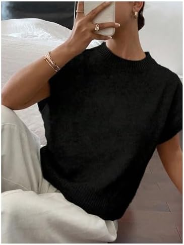SOLY HUX Women's Short Sleeve Business Casual Sweater