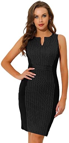 Allegra K Womens Work Sheath Dress Sleeveless Business Pencil Dresss