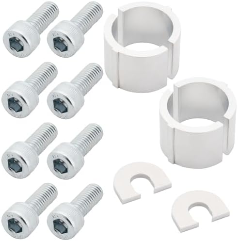Tusk 1-1/4” Rise Offset Bar Risers Universal Handlebar Clamps With 1-1/8" or 7/8" Bar mount Billet Aluminum (Silver)