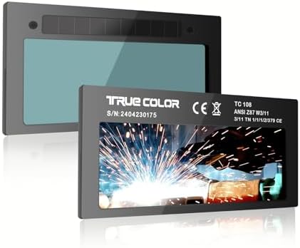 HD Shade 11 2x4 1/4 Auto Darkening Welding Lens,True Color Blue Welding Lens,HD and True Color Technology,Solar Charging,Fit Most Pancake and Pipeliner Welding Hoods,Auto Darkening Welding Lens 2x4.25