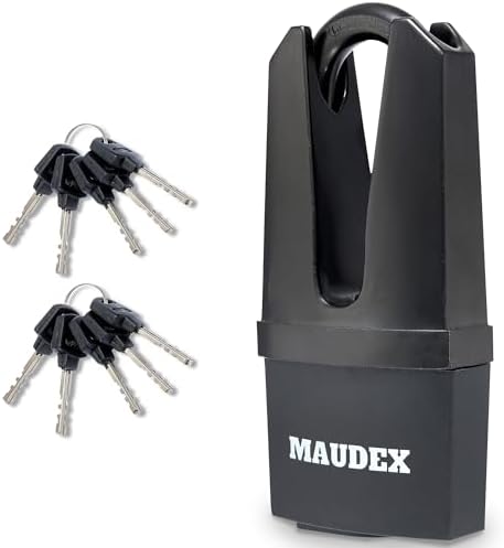 Maudex® MDL60 High Security Padlock for Outdoor Use - [10 Keys] - [Anti Drill, Anti Pick Cylinder] - Ideal Lock for Storage Unit, Shed, Gate, Container with 0.59” Shackle Clearance