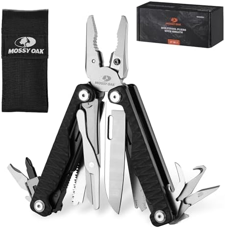 MOSSY OAK 17-in-1 Multitool Pliers, CNC-Machined Steel, G10 Handle
