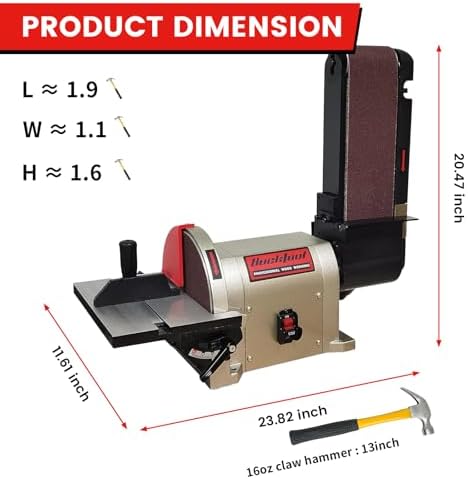 BUCKTOOL Bench Belt Disc Sander for Woodworking,4x36" Belt,8" Disc,5A