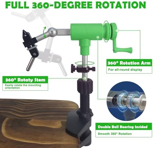 Riverruns II Generation Rotary Fly Tying Vise 360 Degree Rotation Ultra Light Rotary Fly Vise
