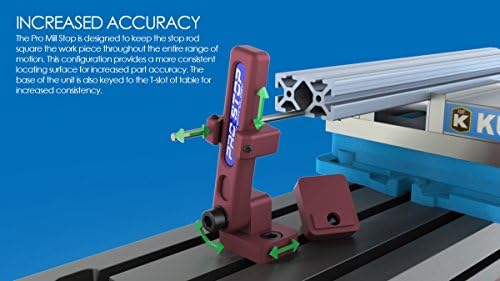 16-000 Pro Mill Stop - Milling Workstop for 6" Vises, Repeat Setup with Rotating Arm for Total Clearance, Fast, Accurate Part Setup, Fits 5/8” T-Slot