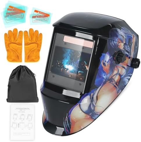 Welding Helmet True Color Auto Darkening Hood for TIG MIG ARC Welder Mask with Adjustable Shade Range 4/5-9/9-13…