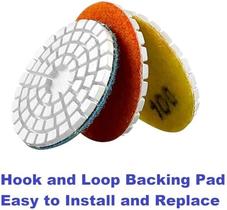 Diamond Polishing Pad, 2 inch 50 mm 400 Grit Sanding Discs for Grinder & Polisher, Hook and Loop Backing Pad for Grinding Buffing Granite Marble Concrete Stone (1 Piece)