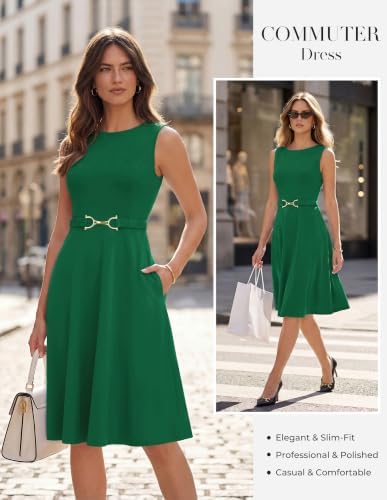 GRACE KARIN Work Business Midi Flowy Sleeveless Dresses for Women