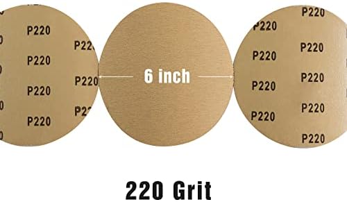 100 PCS PSA Sanding Discs 6 Inch 220 Grit Sticky-Back Sandpaper