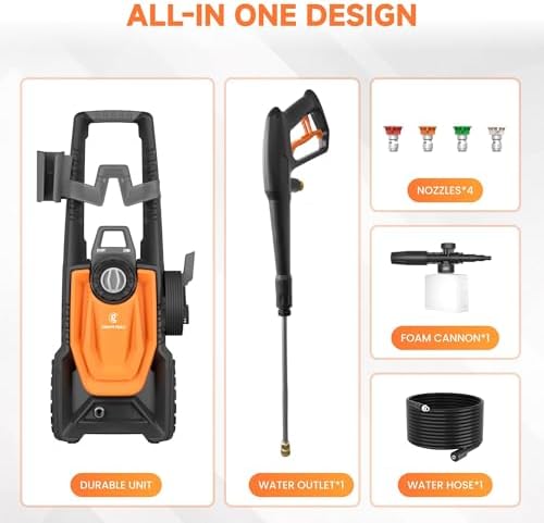 Giraffe Tools Electric Pressure Washer, 2400 PSI 2.3 GPM with 20FT Hose