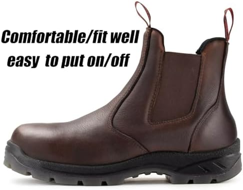 SUREWAY Men's Slip On Fire & Safety Work Boots Composite/Soft Toe