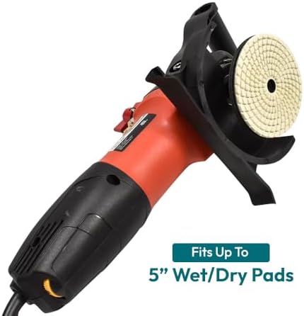 Hardin 4" & 5" Variable Speed Wet Polisher and Grinder – 800W 120V, 1000–4000 RPM, Water Feed System with Brass Valve, GFCI Cord for Granite, Marble, Stone, and Concrete Fabrication