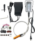 780W Strong Power Flex Shaft Hanging Grinder, 25000 RPM Electric Multi-function Metalworking Tools, 1/4"HP Rotary Tool Repair Kit, Foot Pedal Control Metal Flexible Shaft (780W)