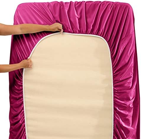 Hearth & Harbor Twin Size Sheets - 3 Piece Bed Sheet Set, Hotel Luxury Double Brushed Bed Sheets - Extra Soft Bedding Sheets & Pillowcases, Twin, Magenta