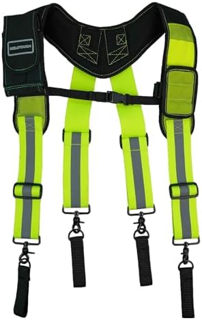 MELOTOUGH Magnetic Tool Belt Suspenders with Magnetic WristBand for Work Belt Padded Suspenders Constrcution
