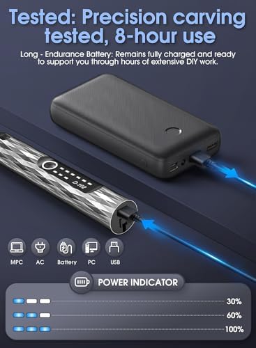Upgraded Electric Engraving Pen with 37 Bits & 3-Speed Adjust,USB Rechargeable,Rotary Tool for 50+ Surfaces - Professional & Beginner Friendly, Portable for DIY Crafts,Personalization & Gifts